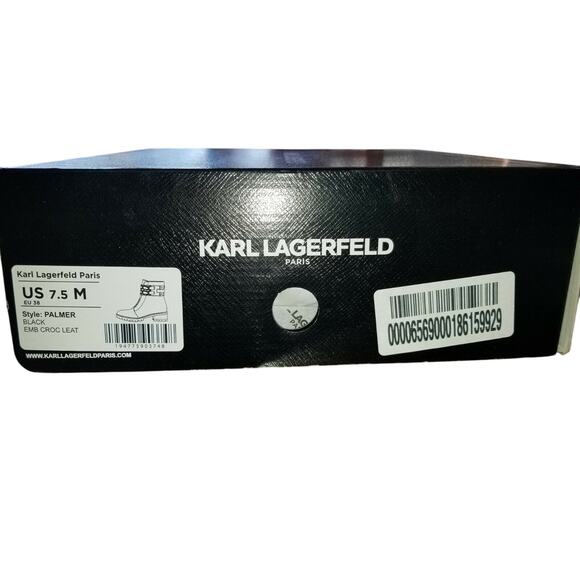 KARL LAGERFELD PARIS Palmer Combat Boots NEW  with box  Size 7.5 - Picture 5 of 7